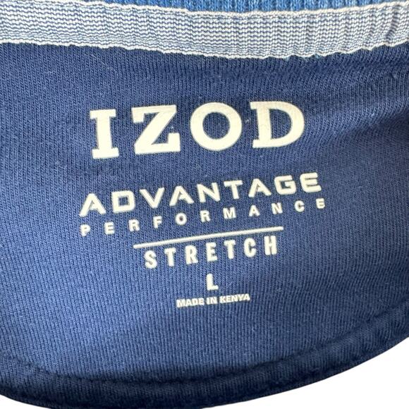 IZOD Advantage Performance Stretch Blue Cotton Blend Crew Neck Sweatshirt Mens L - Picture 4 of 5
